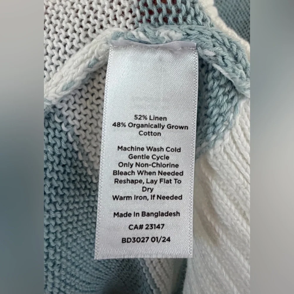 Haven Well Within linen & organic cotton sweater. EUC, size M. White & Seafoam. - Picture 5 of 5
